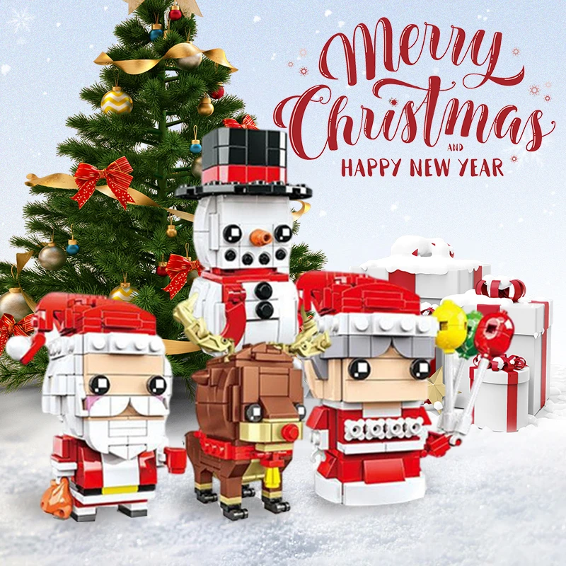 CAYI Hot Selling Mini Christmas Square Figure Model Building Block Sets Santa Claus Elf Building toy Christmas Toys Gift For Kid