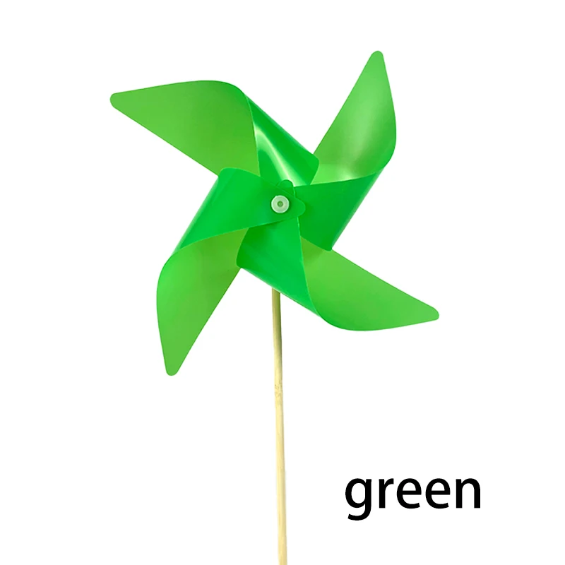 High Quality  Solid Color Toy Windmill Plastic Garden Pinwheel