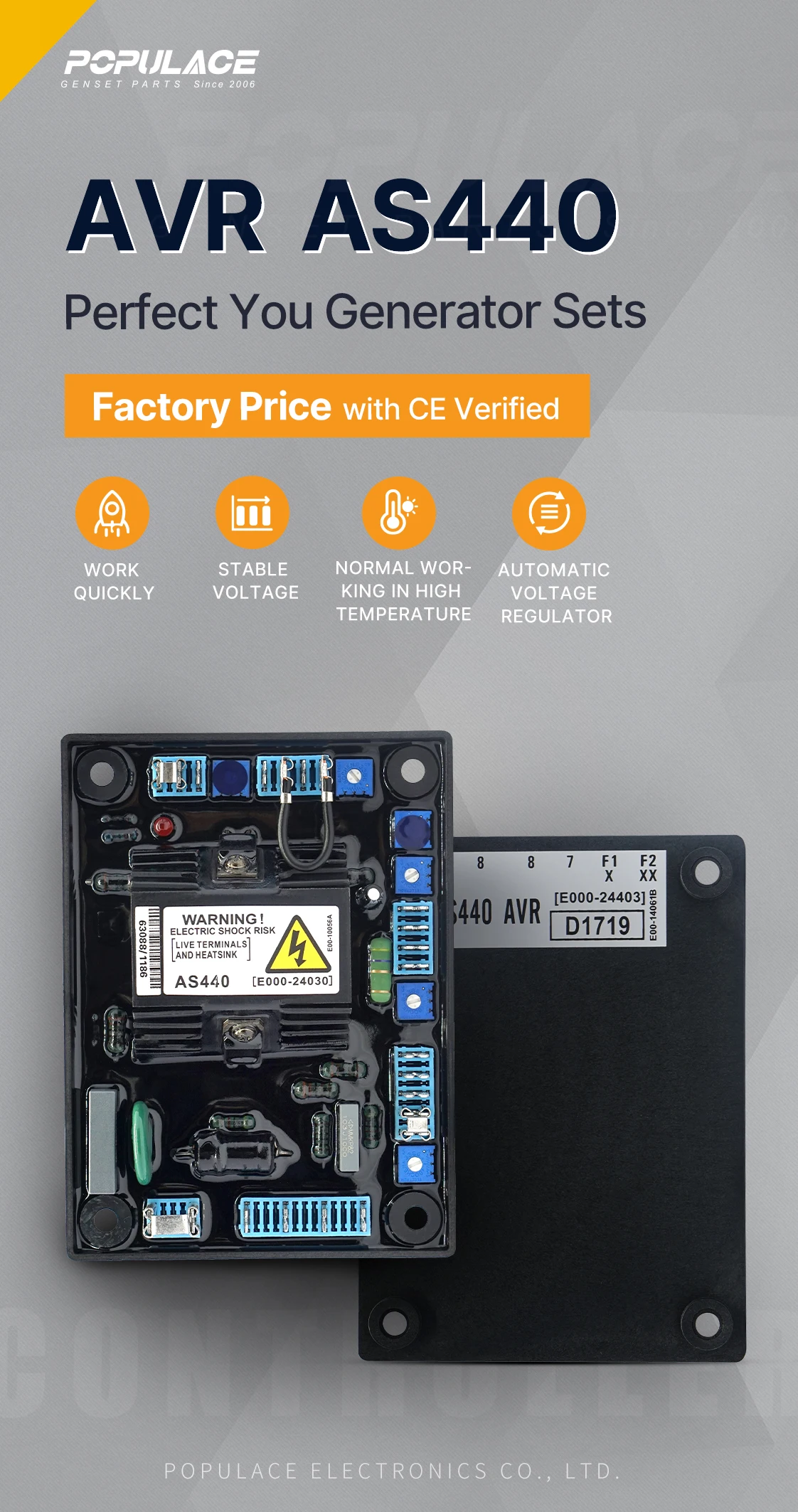 Voltage Regulator AVR AS 440 Generator Avr AS40 Alternator Automatic Voltage Regulation Generator Spare AVR AS440