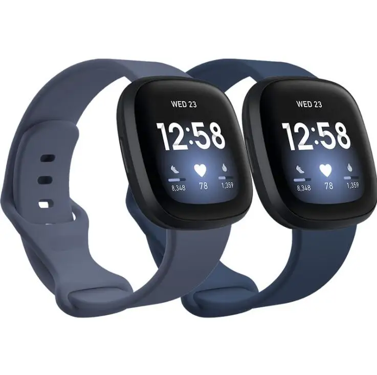 Мягкий водонепроницаемый и прочный силиконовый Спортивный регулируемый ремешок для Fitbit Versa 3