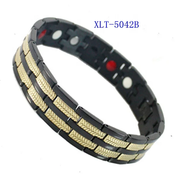 Bio Neodymium Magnetic Energy Bracelet for Men Unisex Gold Plated Stainless Steel Zircon Healthy Jewelry Gifts Weddings Parties