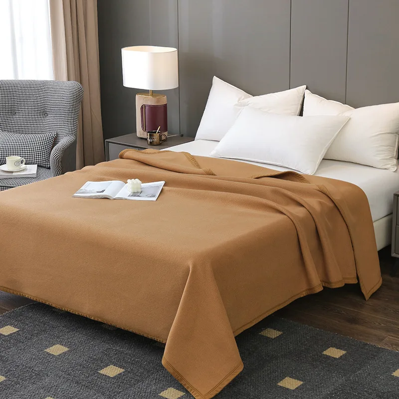 Hot selling quality camel polyester fleece thickened blankets & throws fleece blankets for winter
