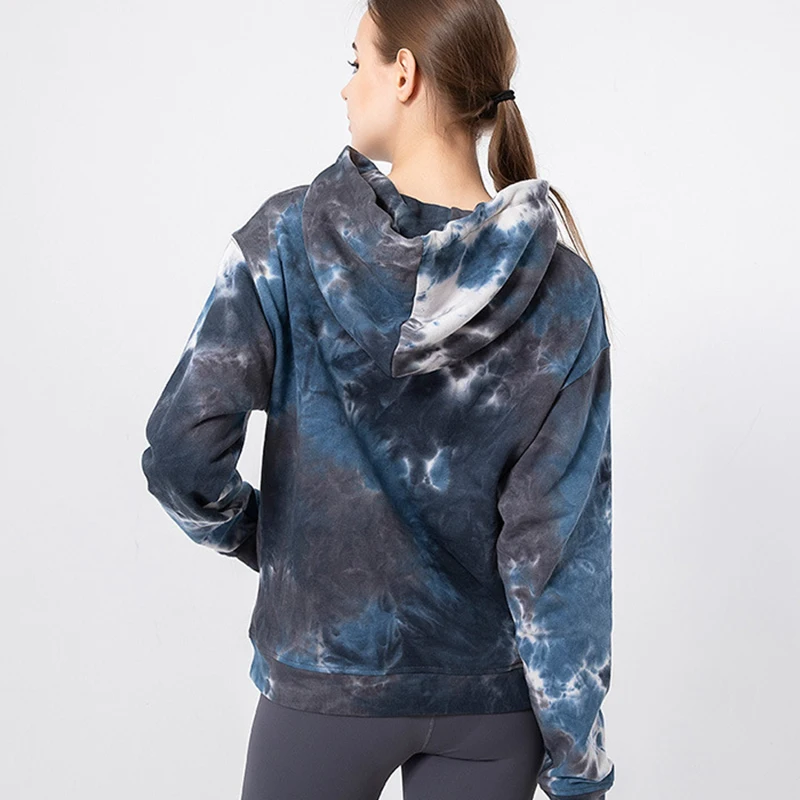2022 Women Cotton Warm Hoodies Pullover Fashion Tie Dye Print Sweatshirt Women Long Sleeve Hoodie Casual Sweatshirts