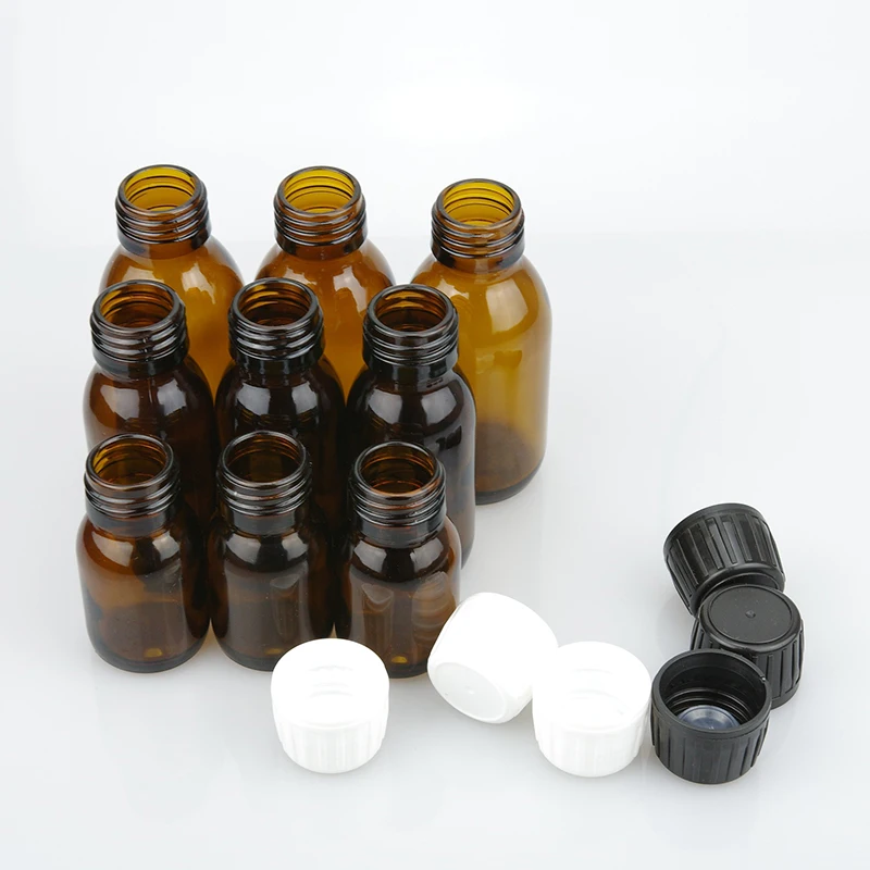 White DIN 28mm plastic Tamper Evident caps PP screw cap for amber pharmaceutical bottles