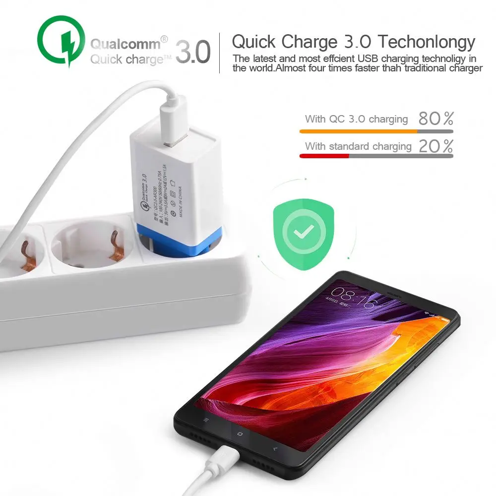  Wholesale QC 3.0 Quick Charge USB Charger 3.1A Home Fast Charging For Samsung S20 Note10 Huawei Xiaomi Single