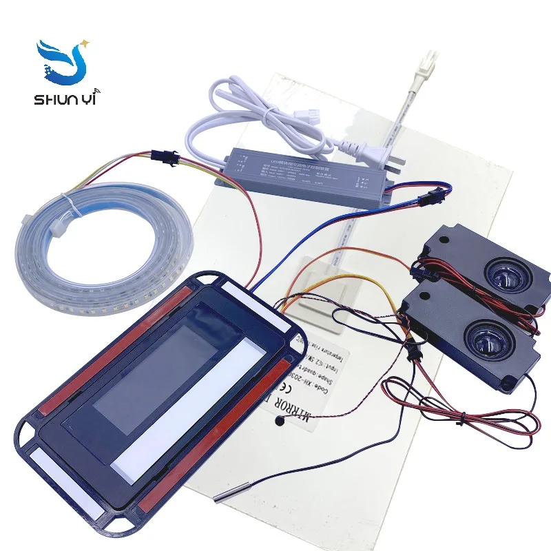 Six Button Bluetooth Radar Sensing Time Temperature Bathroom Mirror Dimmer Switch Led Light Mirror Touch Sensor Switch