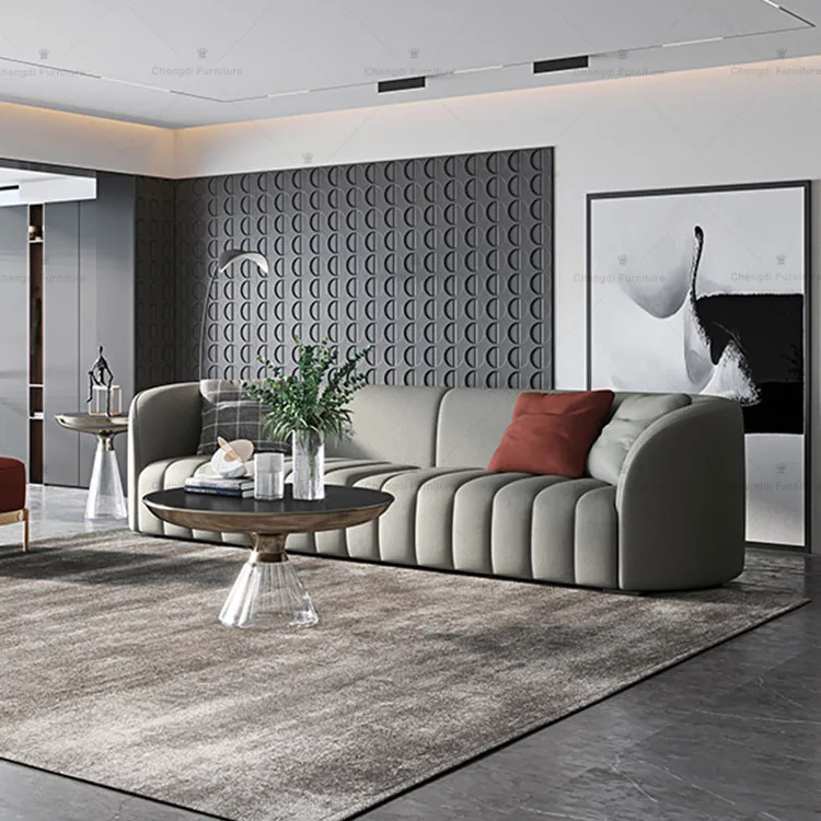 
Italy 3 Seat furniture modern living room leather sofa white 