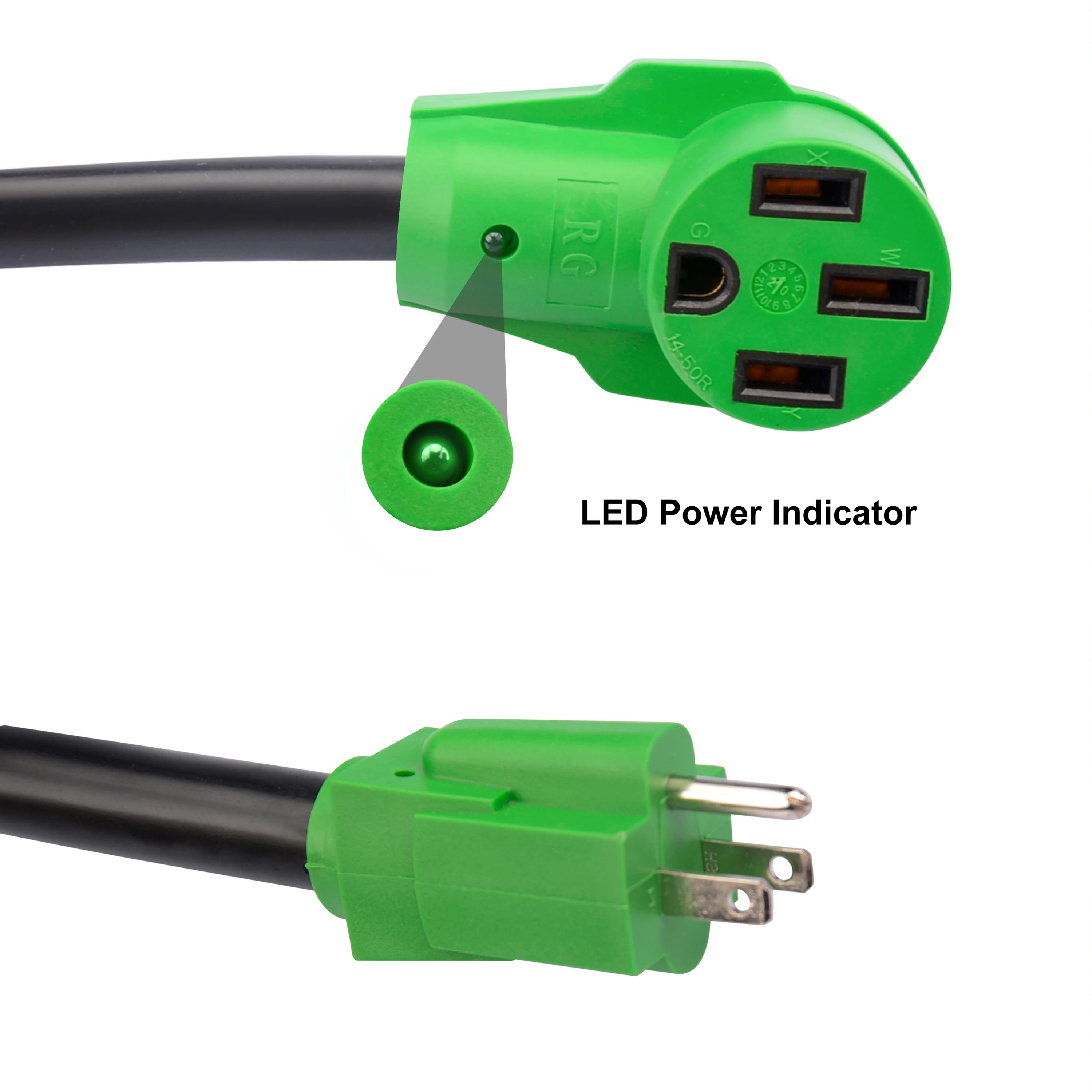 SS2 50 Amp Generator Cord 25 Feet NEMA 14-50p to SS2-50R Generator Emergency Power Cord, STW 6/3 + 8/1 AWG, 125/250V