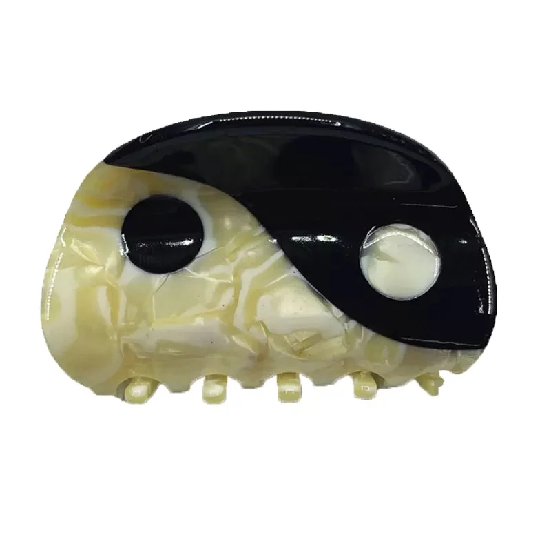 2023 New Arrived Winter Acetate Hair Accessories 9.5cm Big Multicolor Geometric Chinese Tai Ji Yin Yang Acetate Hair Claw Clip