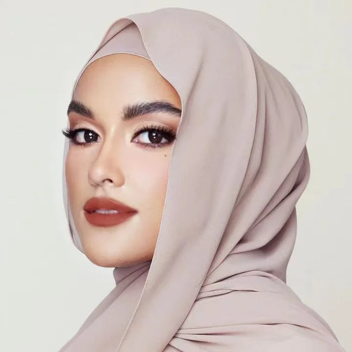 2023 Cheap finest chiffon polyester scarf hijab and matching undercap matching premium chiffon hijab inner cap Set