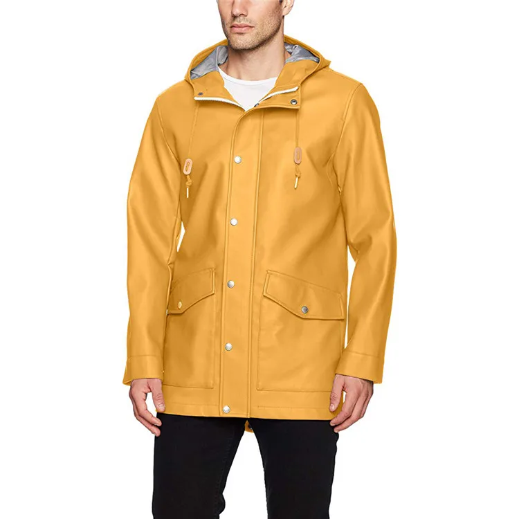 Модные длинные дождевики для активного отдыха, мужские дождевики из ПУ кожи