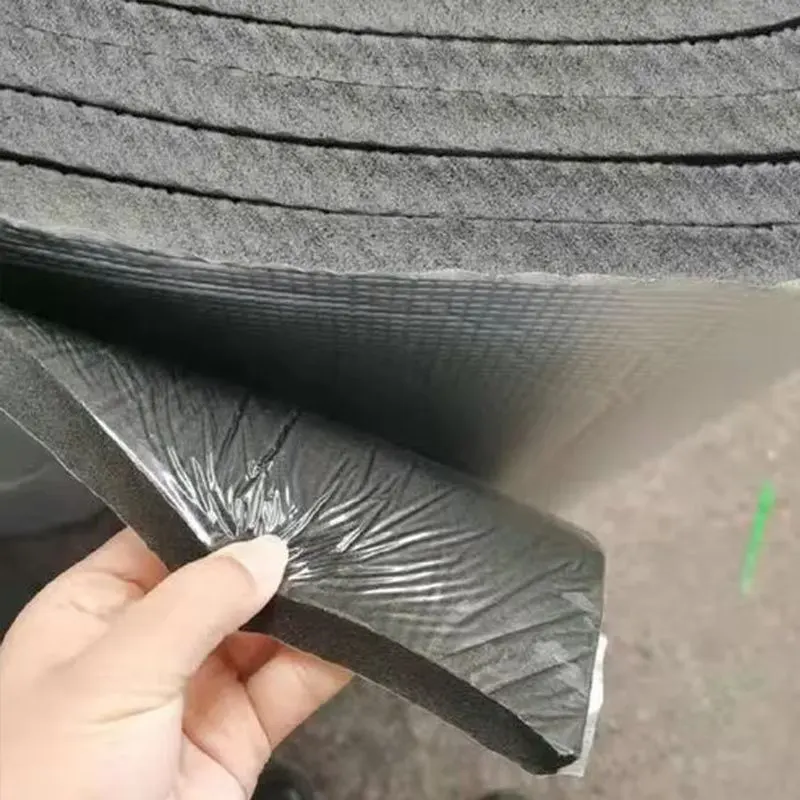 Black Nitrile Rubber/PVC Kraft Self-Adhesive Tape Foil Faced Rubber Foam Roll Sheet Panels