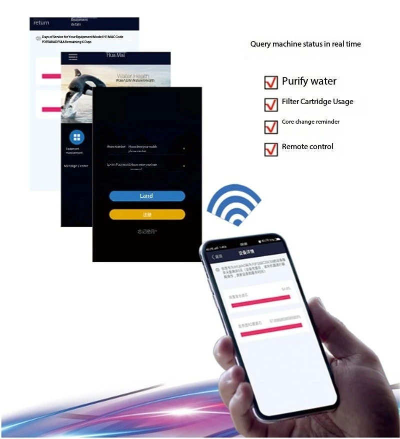 CE 1000 G Intelligent water dispenser Wifi smart RO water purifier with voice prompt auto flushing via Wifi mobile app