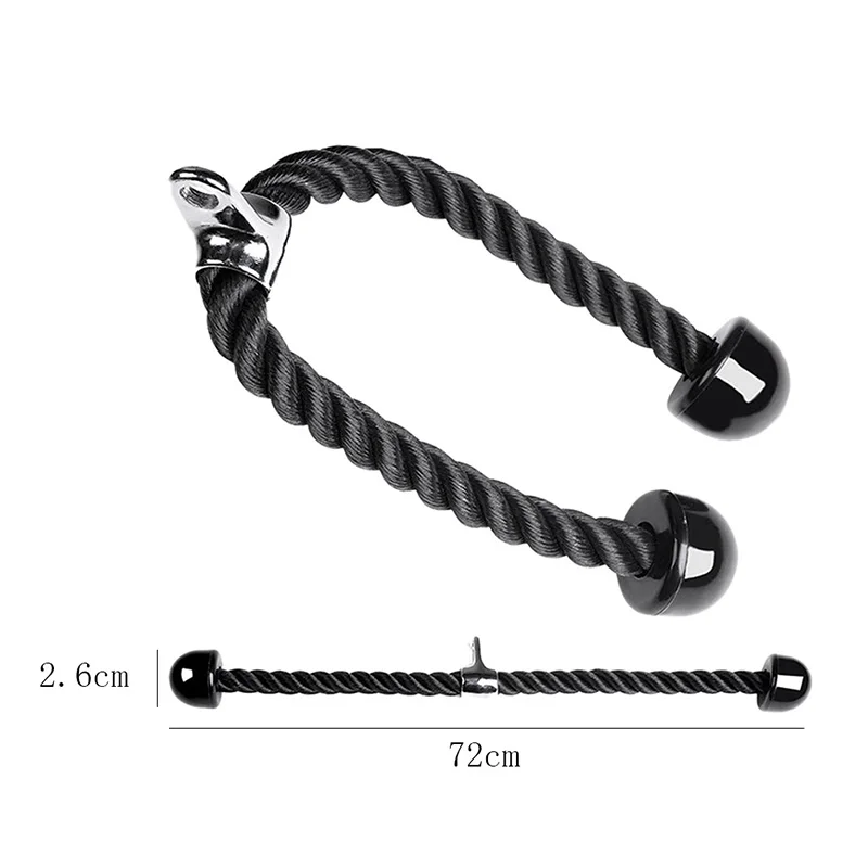 Durable Solid Home Gym Tricep Rope Cable Laterals Biceps Muscle Training Nylon Tension Rope  Nylon Braided Triceps Rope
