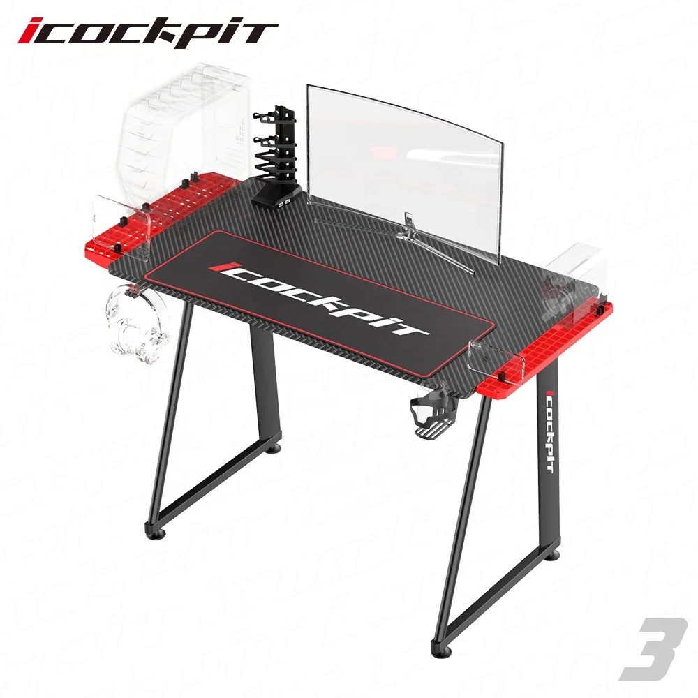 
Icockpit 2021 Luxury Home Office Customizable Cheap Computer Table Best Gamer Gaming PC Desk Tables with Monitor Stand 