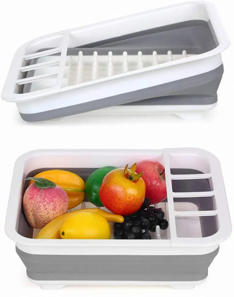 Wholesales Collapsible Dish Drying Rack Portable Dish Drainer Dinnerware Organizer Kitchen RV Campers Storage