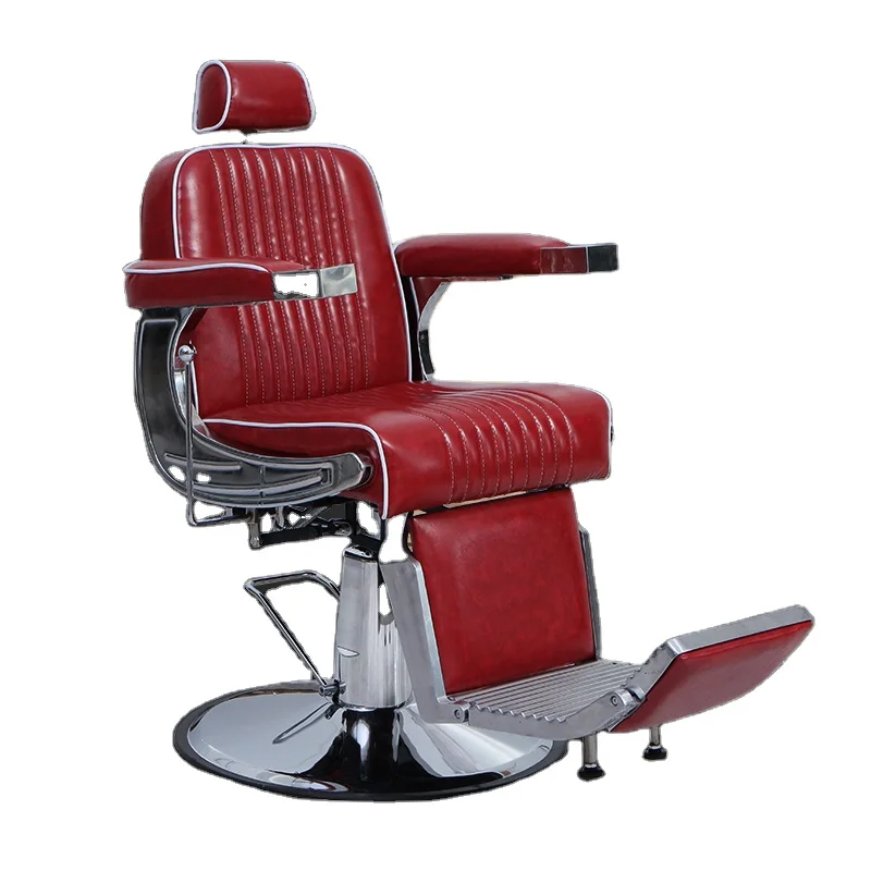 Мужское кресло с масляными головками предназначенное для парикмахерских в стиле ретро выдвижным бритьем и подъемным вращающимся большим