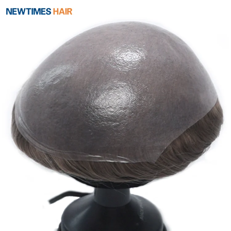 Stock ultra thin skin toupee quality virgin human hair invisible replacement systems for men