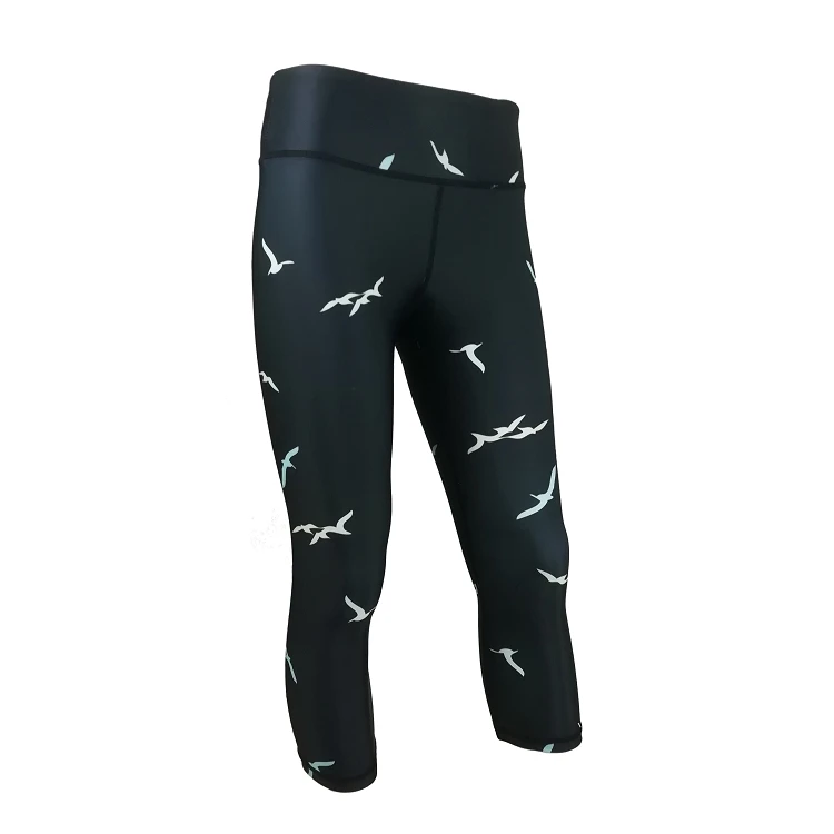 
Middle length Printed Polyester Spandex Womens Leggings Sportswear cheap woman leggings 