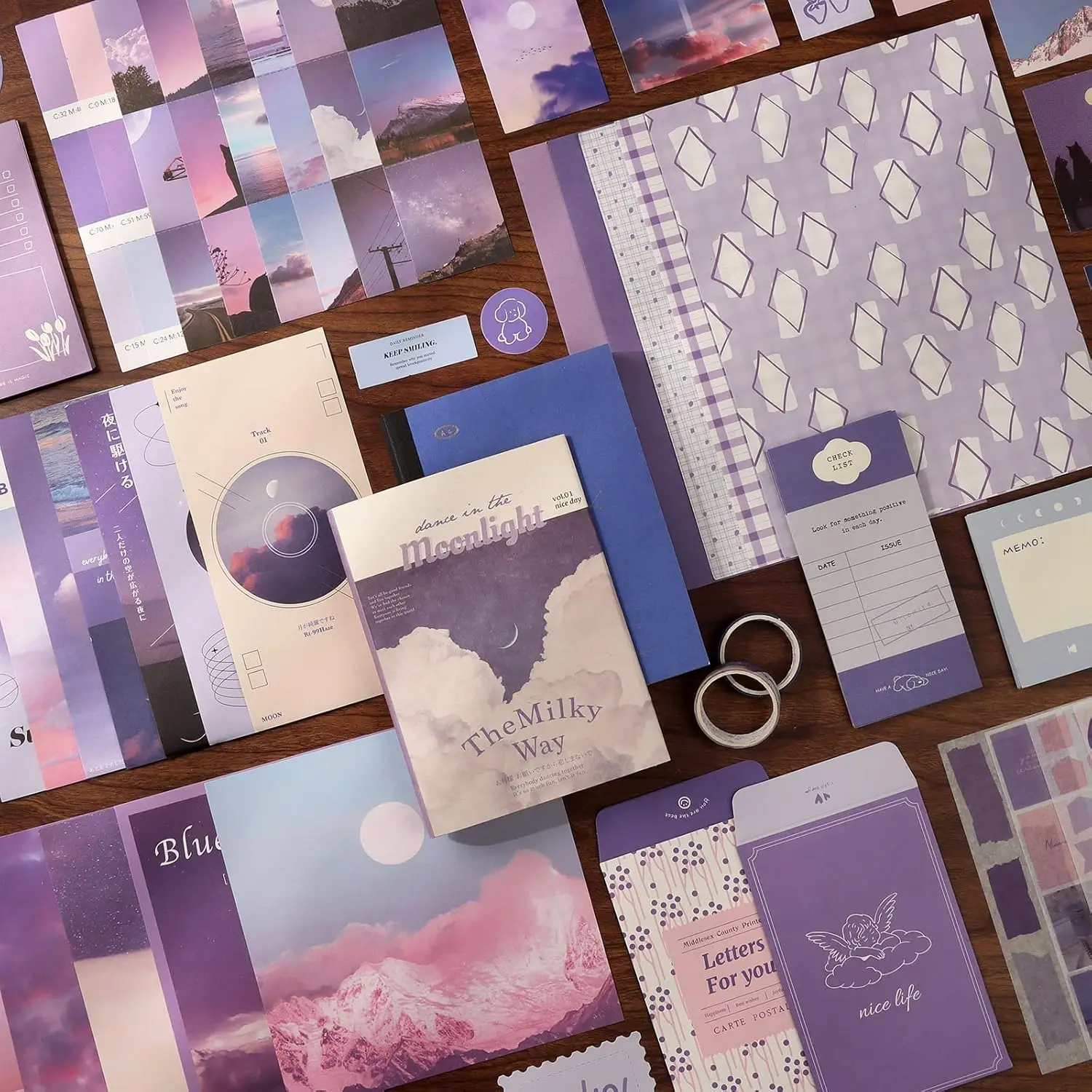 Simno Aesthetic Scrapbook Kit 346pcs Bullet Junk Journal Kit  A6 Grid Notebook DIY Scrapbooking Journal Gift for Teens