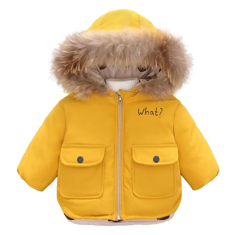 
Sunny Baby Girls Clothing 2020 Winter Boys and Girls Jeans Jacket Cotton Girls Padded Mid-length Denim Thick Coat 