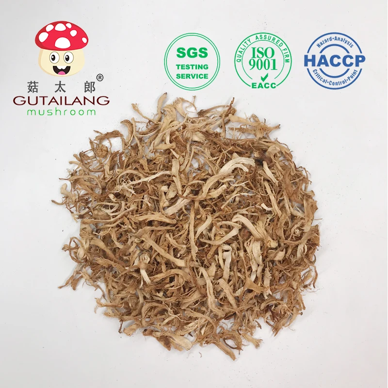 Dried Shredded Shiitake mushroom stalk mushroom stem raw materials for plant based meat vegetarian food vegan meat