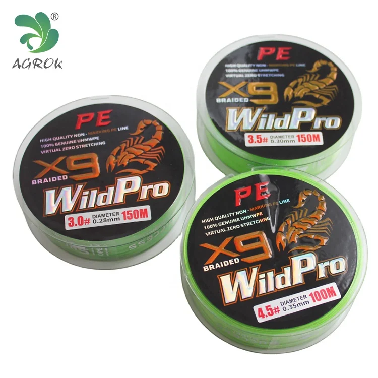 Hot Selling  High Strength Premium Quality 100m 150m UHMWPE 9 Strands Braided Briaided Main Line  Fishing Line