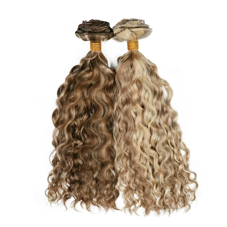 Raw Hair Supplier Better Length Clip Ins Afro Human Hair Brazilian Curly Piano Color Seamless A Clip In Hair Piece Extension