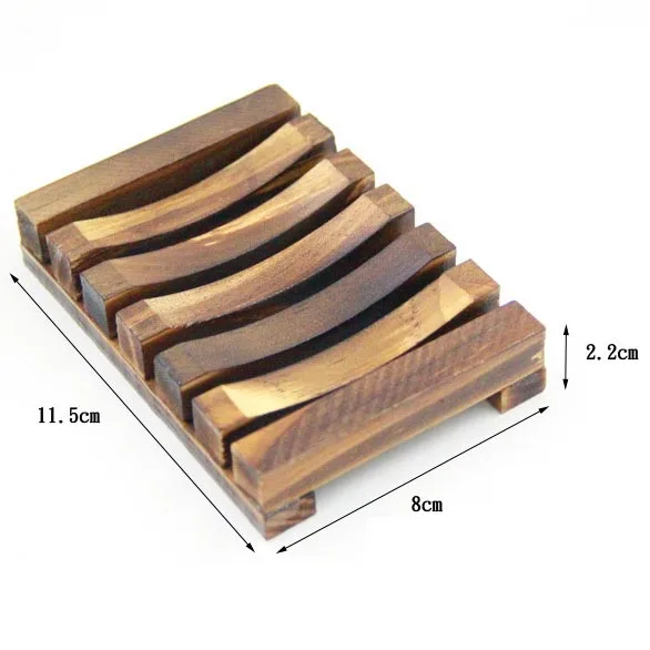 ECO friendly Bamboo Wooden Soap Dish Holder Tray Wood Bar Soap Saver Self Draining Soap Case for Shower