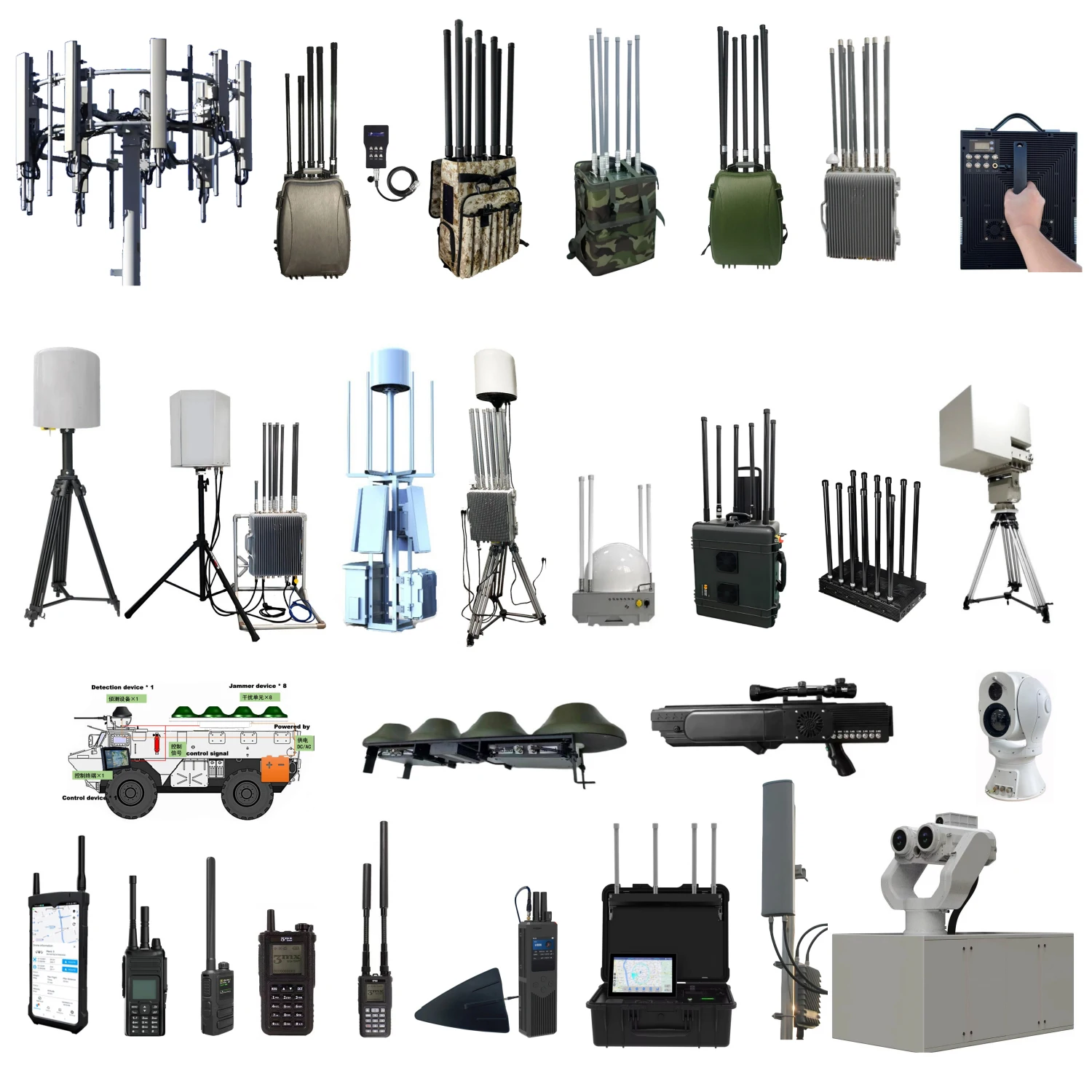 100M 200M 300M 400M 500M High gain Antenna for Drone Defense System FPV UAV drone detector antenna Fiberglass Rod Antenna Yagi