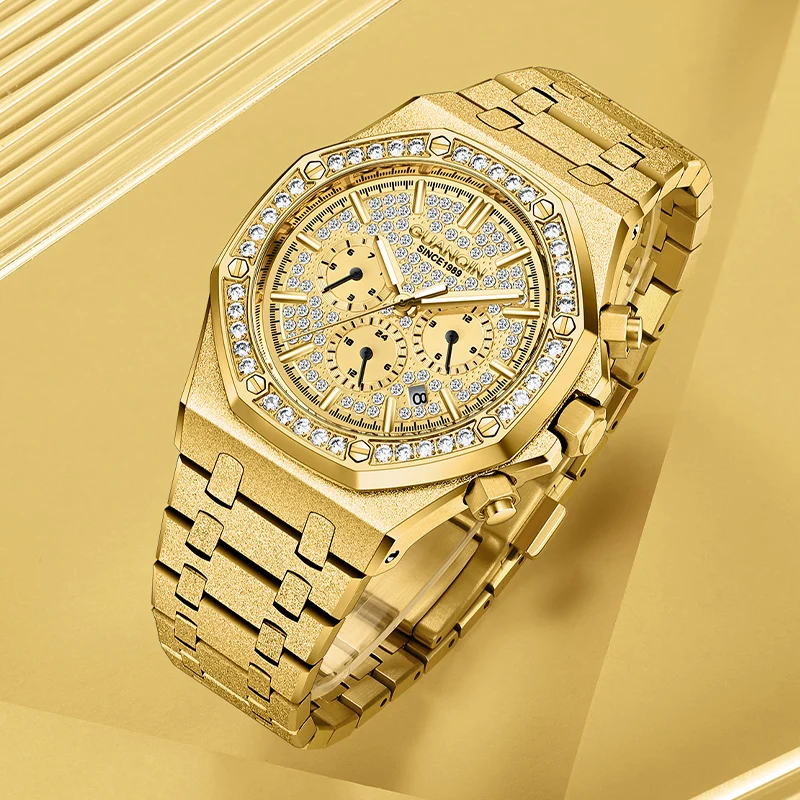 2024 New Men Business Mechanical Watch Gold Wristwatches