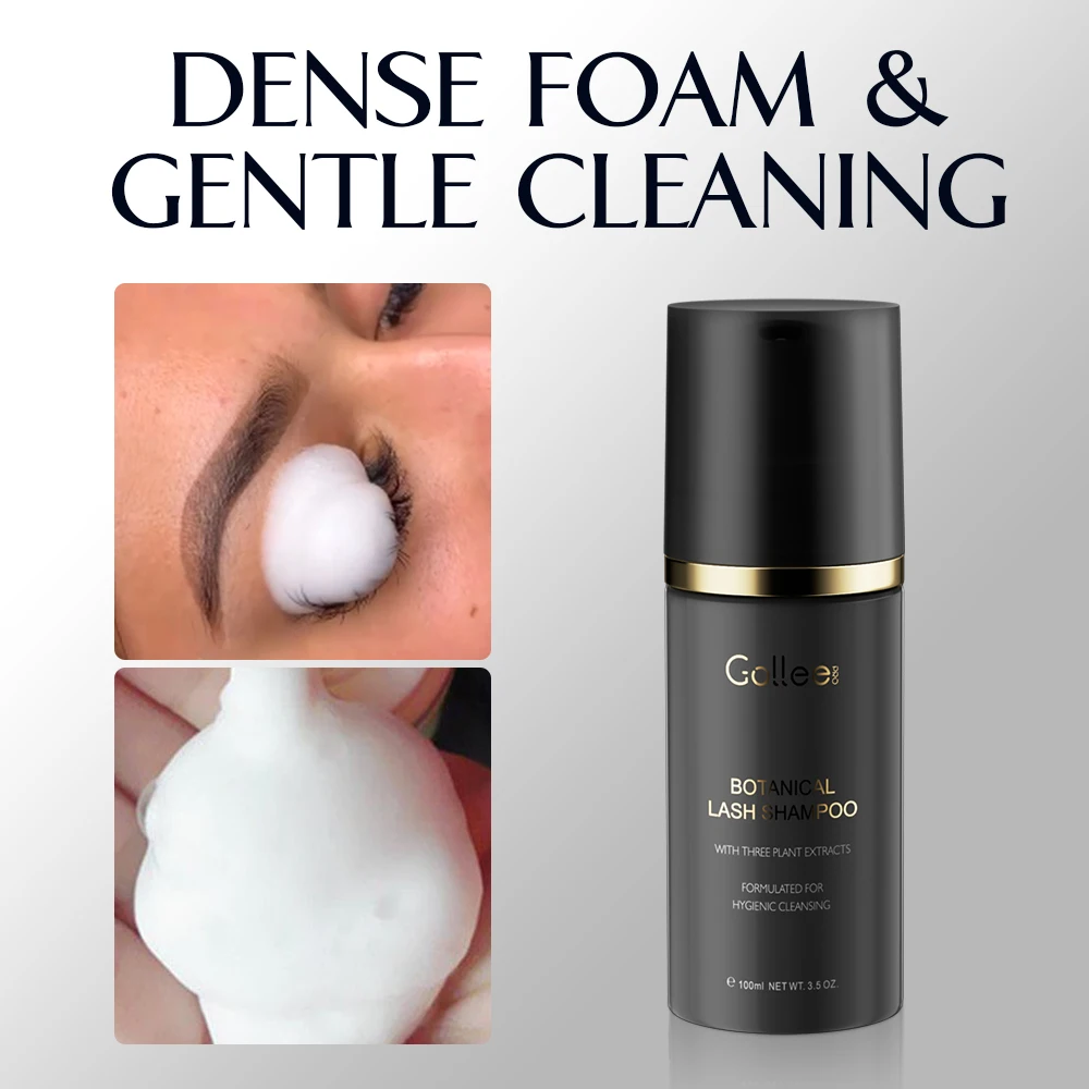 Private Label Wholesale Eyelash Cleaning Foam Whipped Sensitive  Lash  Extensions  Shampoo Cleanser for Wigs and Extensions Set