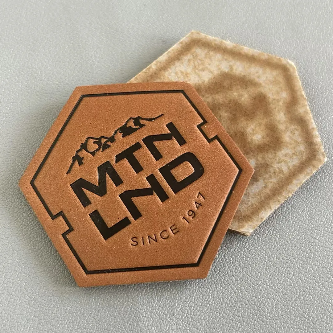 Fashion Laser Engraving Logo Customized leather patch For Caps And Garments And Hats