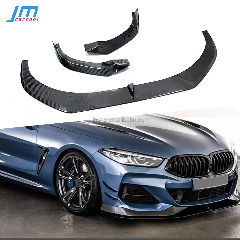 Carbon Fiber Front Bumper Lip Spoiler With Front Bumper Lip Splitters Apron for BMW 8 Series G14 G15 G16 M Sport 2019-2022 FRP