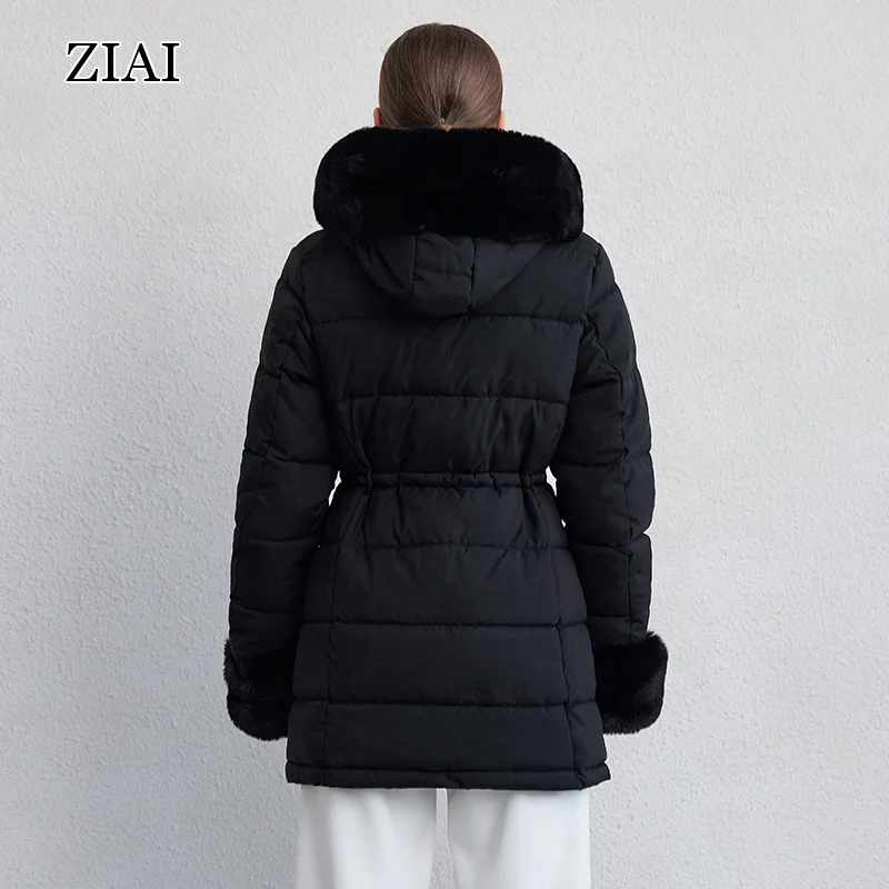Fashion Warm Shiny Padded Puffer Jacket Black Short Women Quilted Coat Puffer coat with big fur hood ladies winter jackets