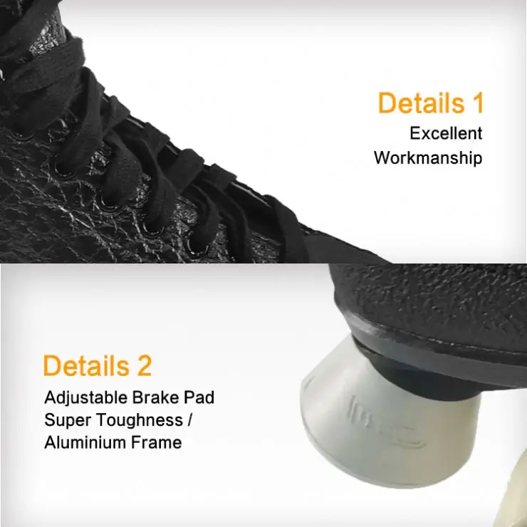 Direct Sale leather quad Pvc Upper Material Double Row Custom Flash Roller Skate