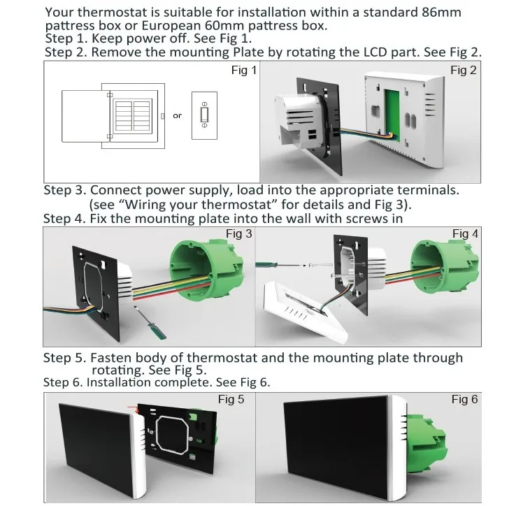 Tehero 0-10V Valve Modbus Air Conditioning Central Heat Room Fan Coil Smart Touch Thermostat