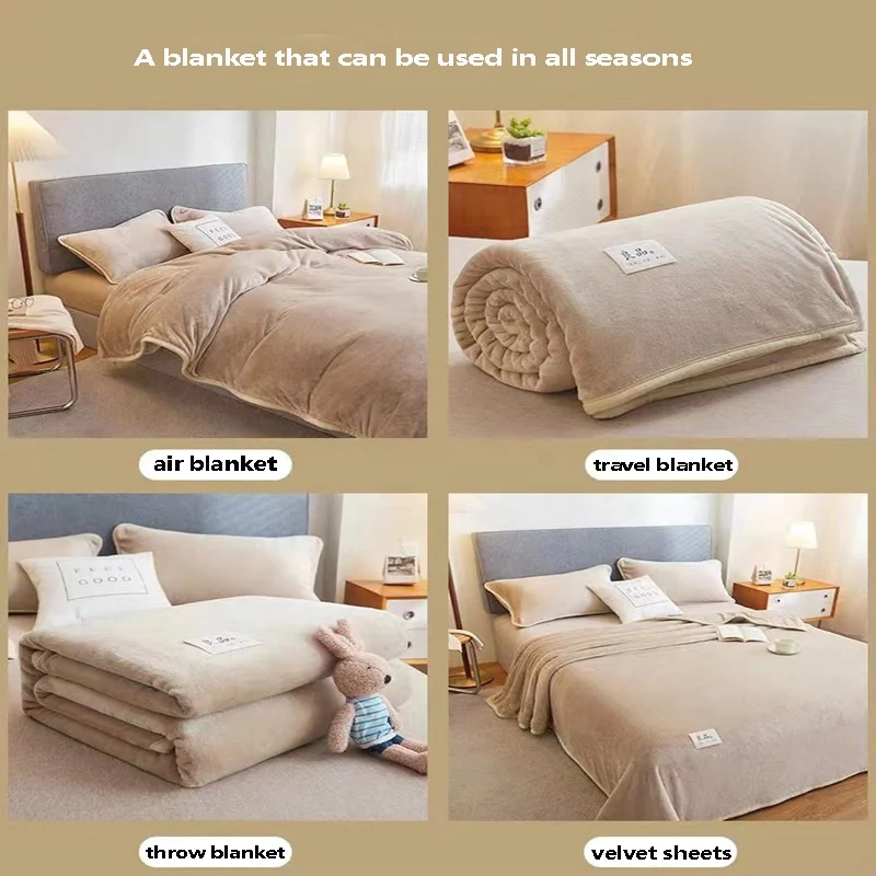 Bindi Nap Blanket Office Coral Fleece Cover Heavy Blanket Air Conditioning Blanket Winter Plush Sheets