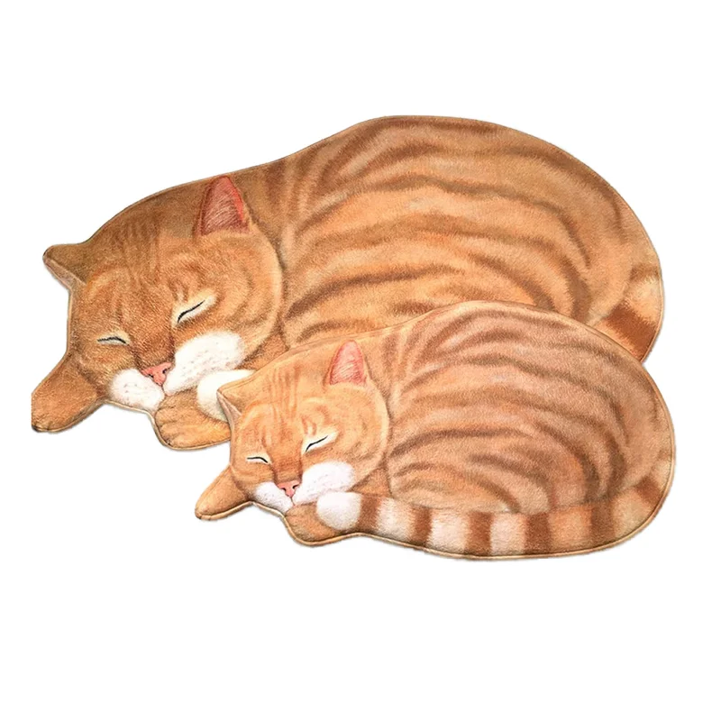 Meow Cute Polyester Cat-Shaped Bathmats Soft Cozy Custom Entrance Doormat for Kids Home and Prayer Carpet Area Rugs & Sets