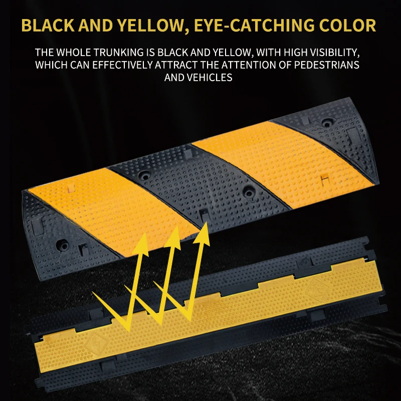 964*126*16mm 1 Channel PVC Drop Over Cable Protector Wholesale Black for Indoor Roadway Safety Use
