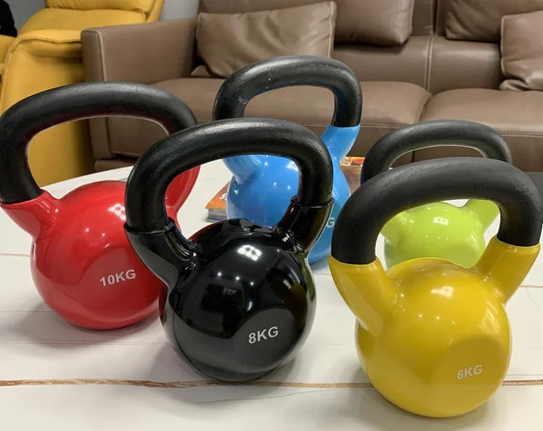 China custom fitness vinyl kettlebell weight gym equipment free weights kettlebell set for bodybuilding
