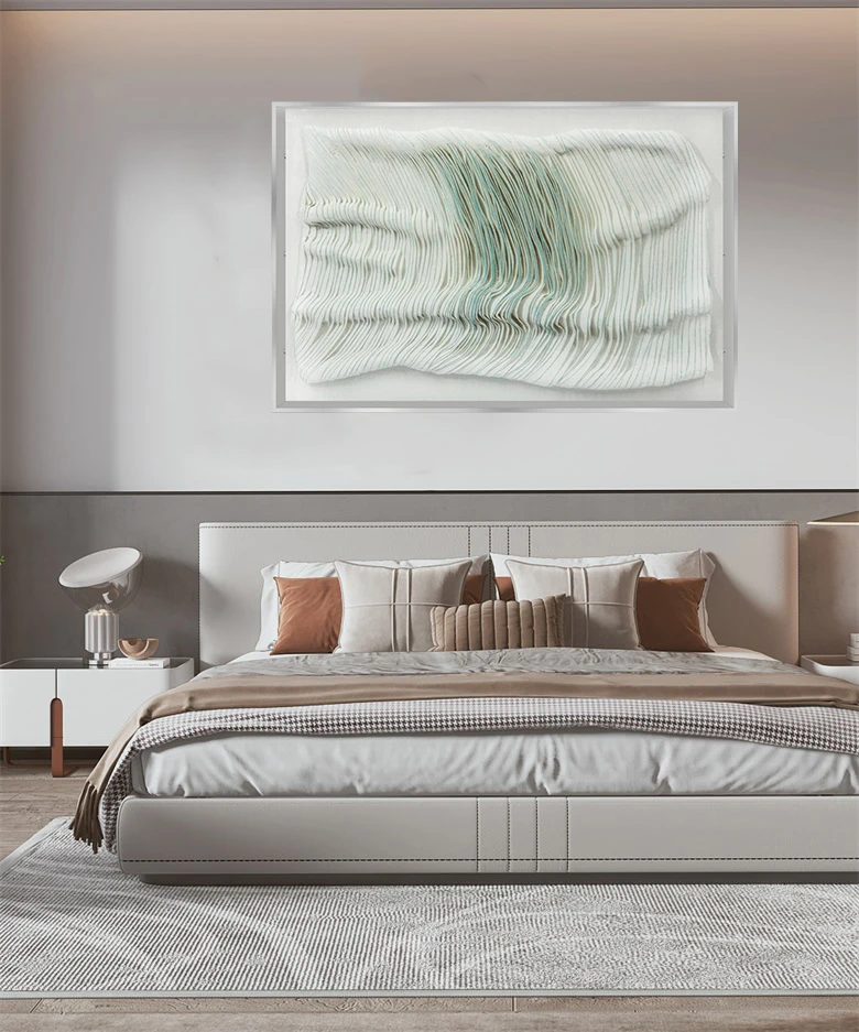 Home Decoration Wall Decor Large Handmade 3D Art White Abstract Painting