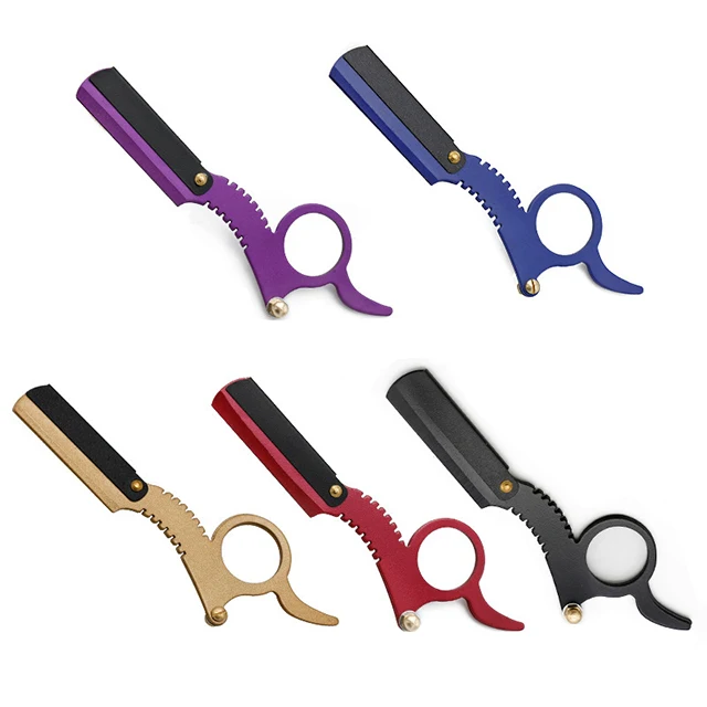 Прямая бритва с кольцевой ручкой и логотипом на заказ