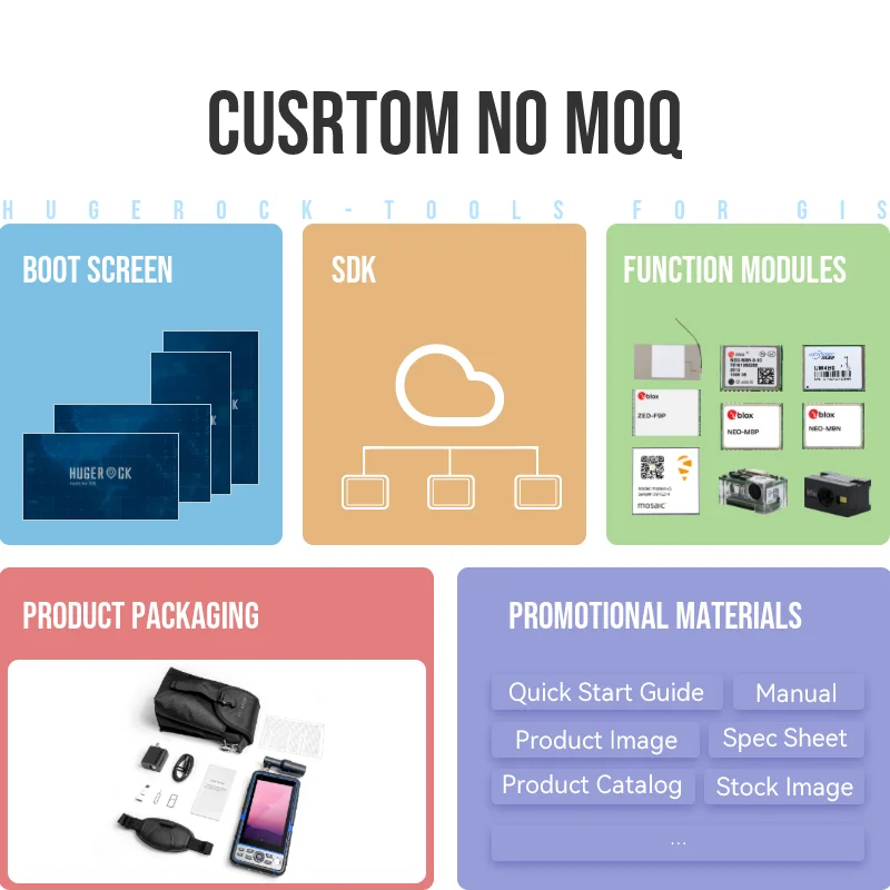 HUGEROCK G60M 8gb 128gb wifi 4G 9000mAh IP67 Receiver gnss rtk gps navigation antenna Android 13 industrial handheld rugged pda