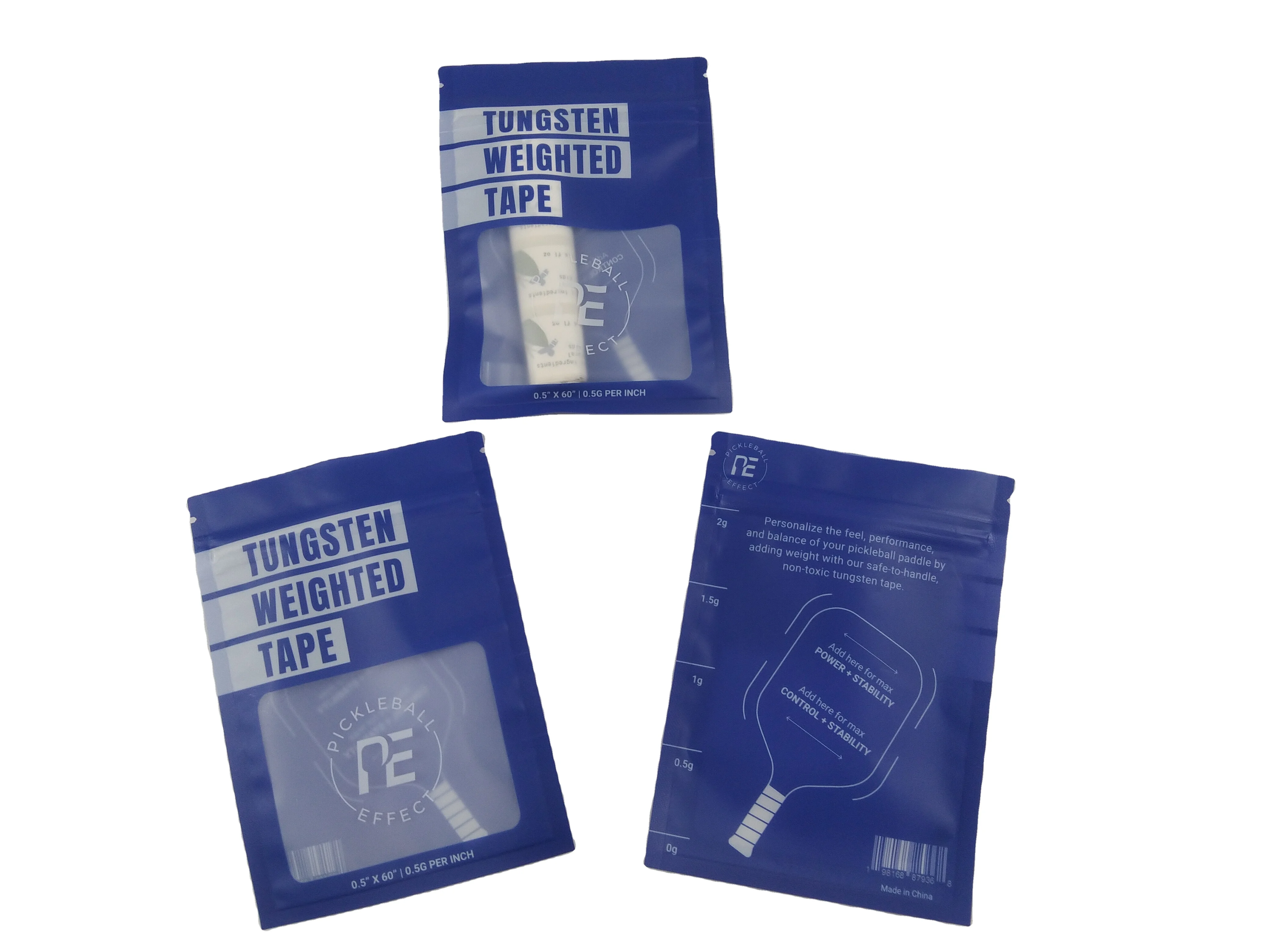 Matte Surface Smell Proof Zip Lock Pickleball Tape Sachets Customized Design Logo Sport Equipment Packaging