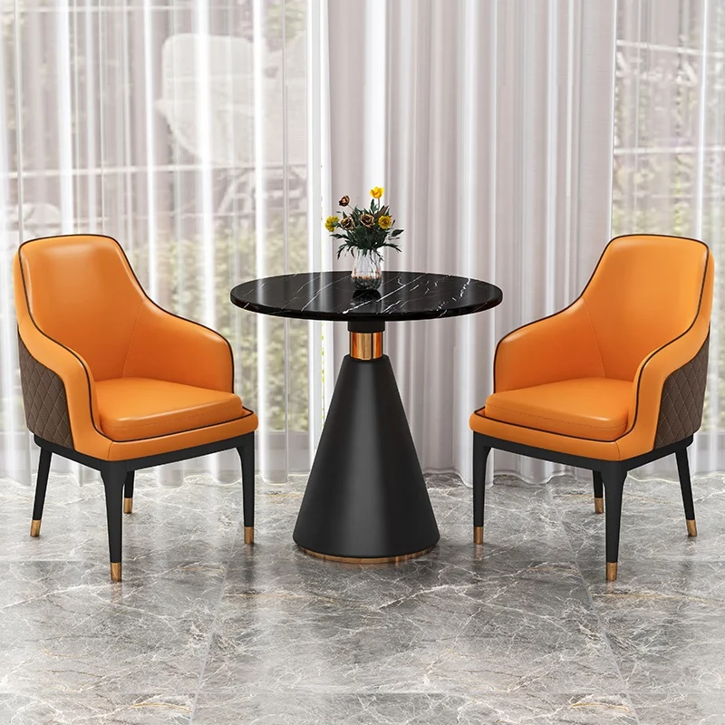 Discussion Table Marble Top Small Round Meeting Room Furniture Negotiation Table Dining Table Waiting Room Desk Small Size