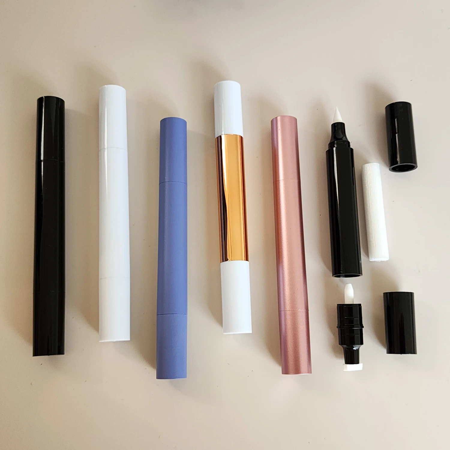 2 in 1 liquid eyeliner stamp pen packaging customize shape of stamp custom private label on empty eyeliner pen tube packaging