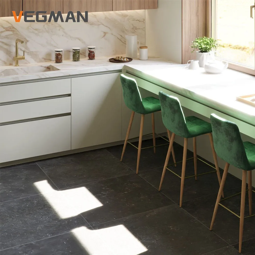 Contemporary Wood Veneer Lacquer Cabinet Model White and Wood Kitchen Furniture Cupboard