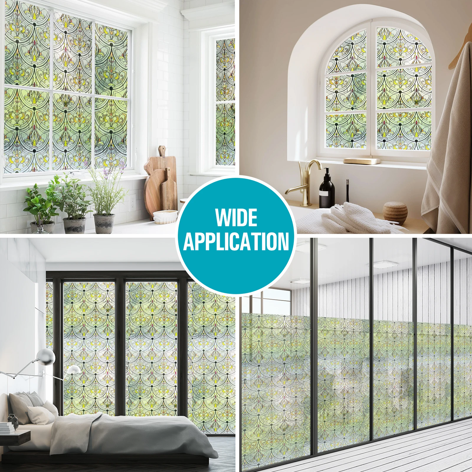 3d film rainbow Film Uv Matte Privacy Self-adhesive Frosted Window Film With Design