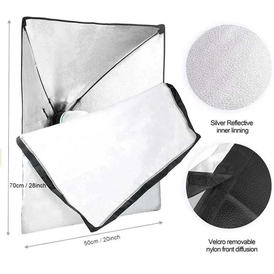 Takenoken Photo Studio Accessories Softbox Lighting Kit 50x70cm Professional Photography Camera Light Equipment For Filming